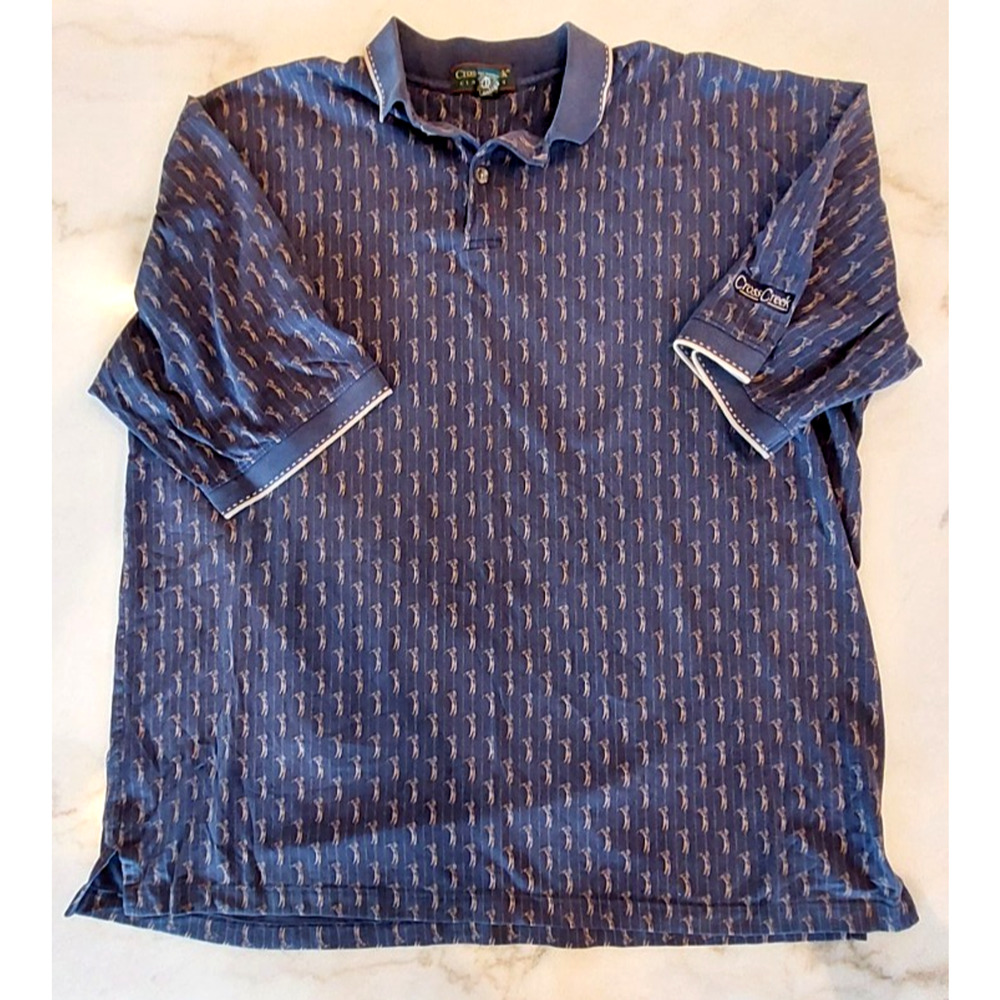 Cross Creek Classics Golf Themed Polo Pullover Shirt Men's Size XXL, EUC‎